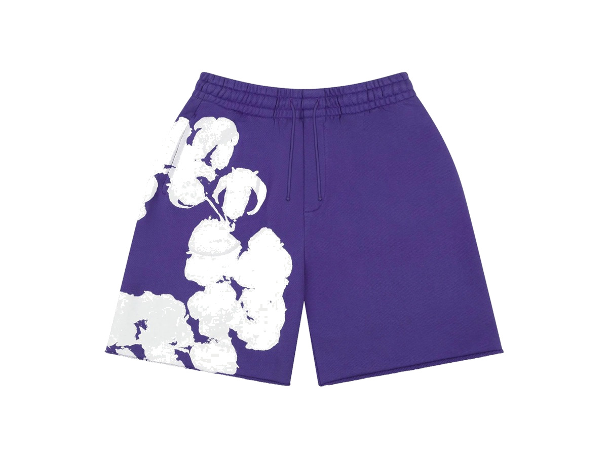Denim Tears Big Cotton Wreath Sweat Shorts Purple
