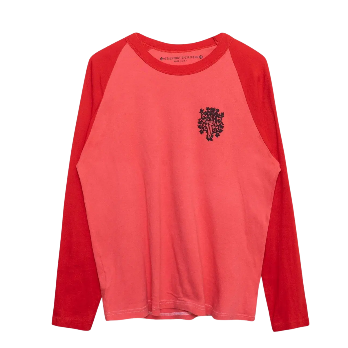 chrome heart baseball tee dagger red