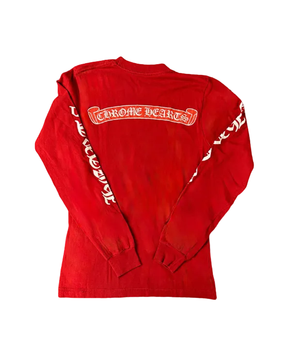 Chrome Hearts Scroll Label Long-Sleeve 'Red'