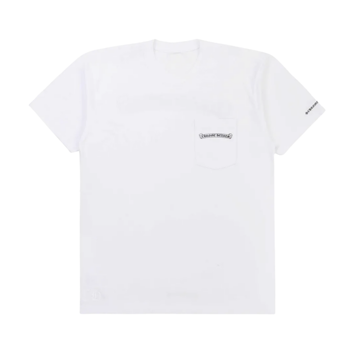 chrome heart scroll logo pocket tee white