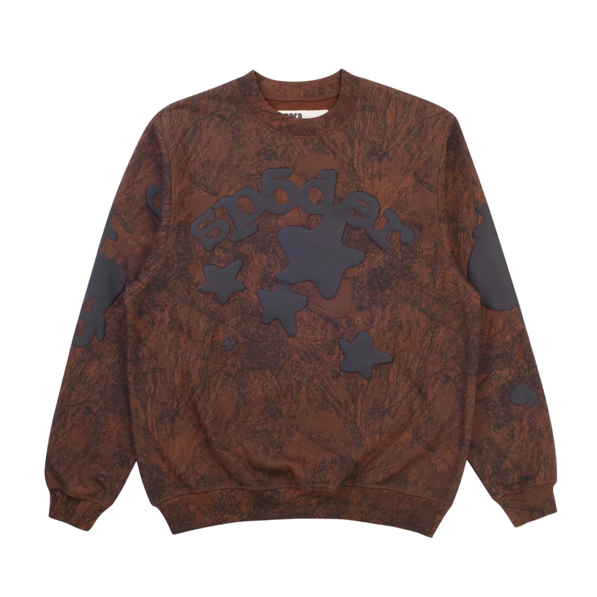 Sp5der Beluga Real Tree Camo Crewneck Sweatshirt 'Brown'