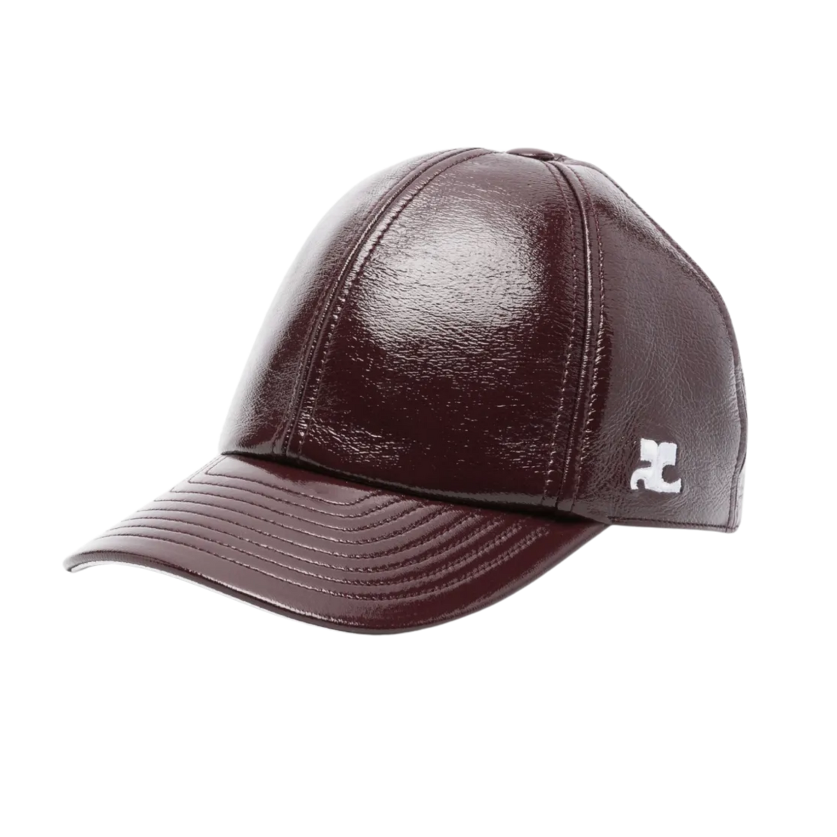 casquette vernie à logo brodé Courrèges