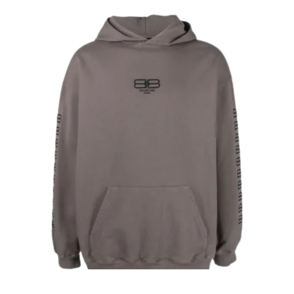 Balenciaga hoodie BB Icon en coton à logo brodé gris