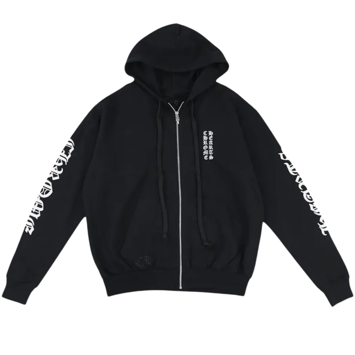 Chrome Hearts Vertical Logo Zip Up Hoodie