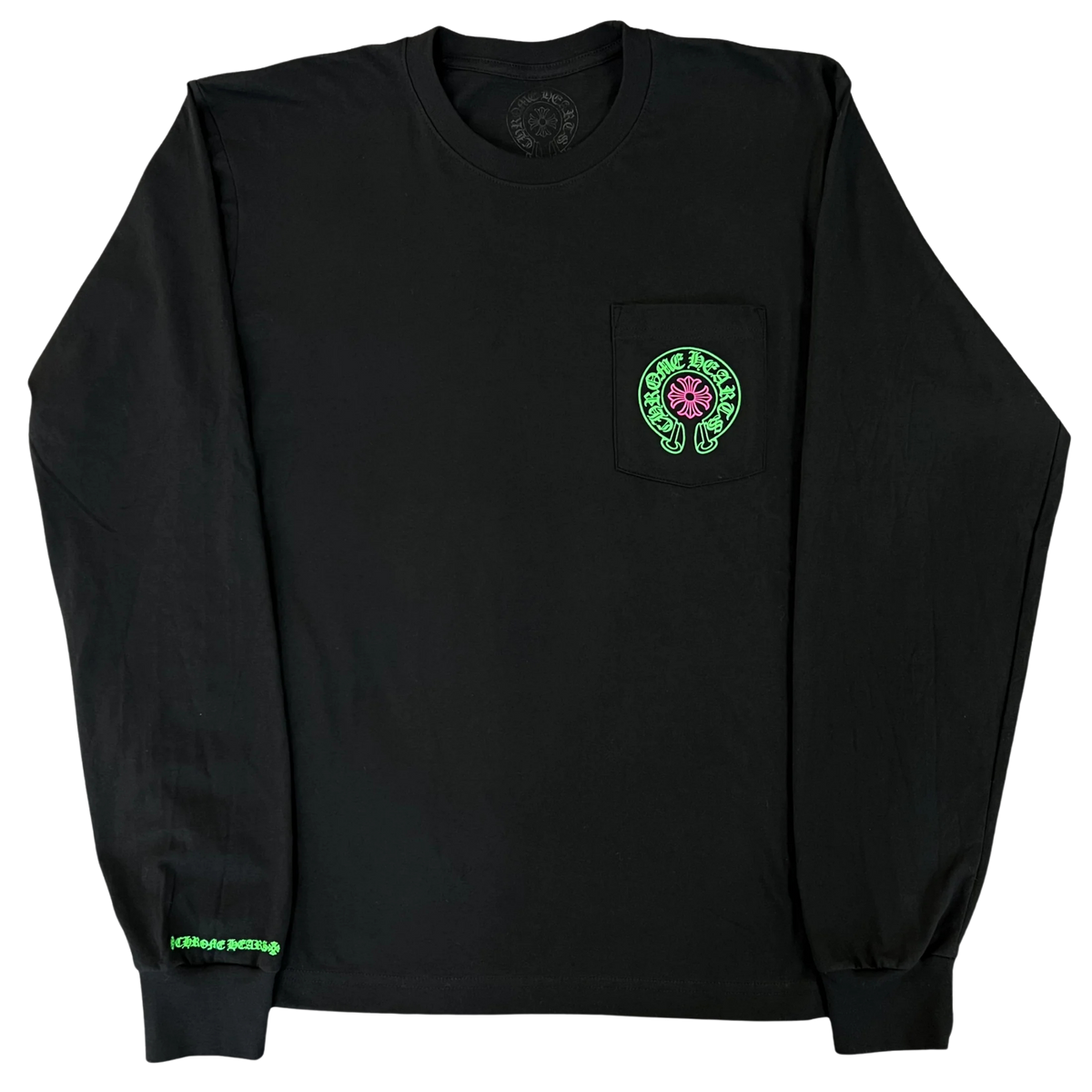 Chrome Hearts Horseshoe Staff T-Shirt noir/rose/vert