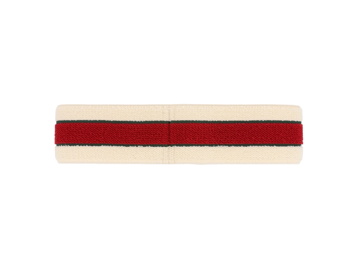 Gucci Queen Elastic Headband Ivory/Dark Green