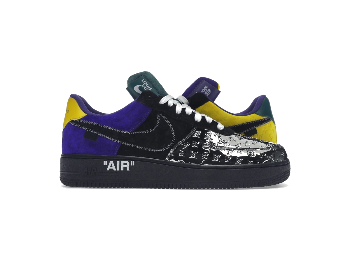 Louis Vuitton Nike Air Force 1 Low By Virgil Abloh Black Metallic Silver