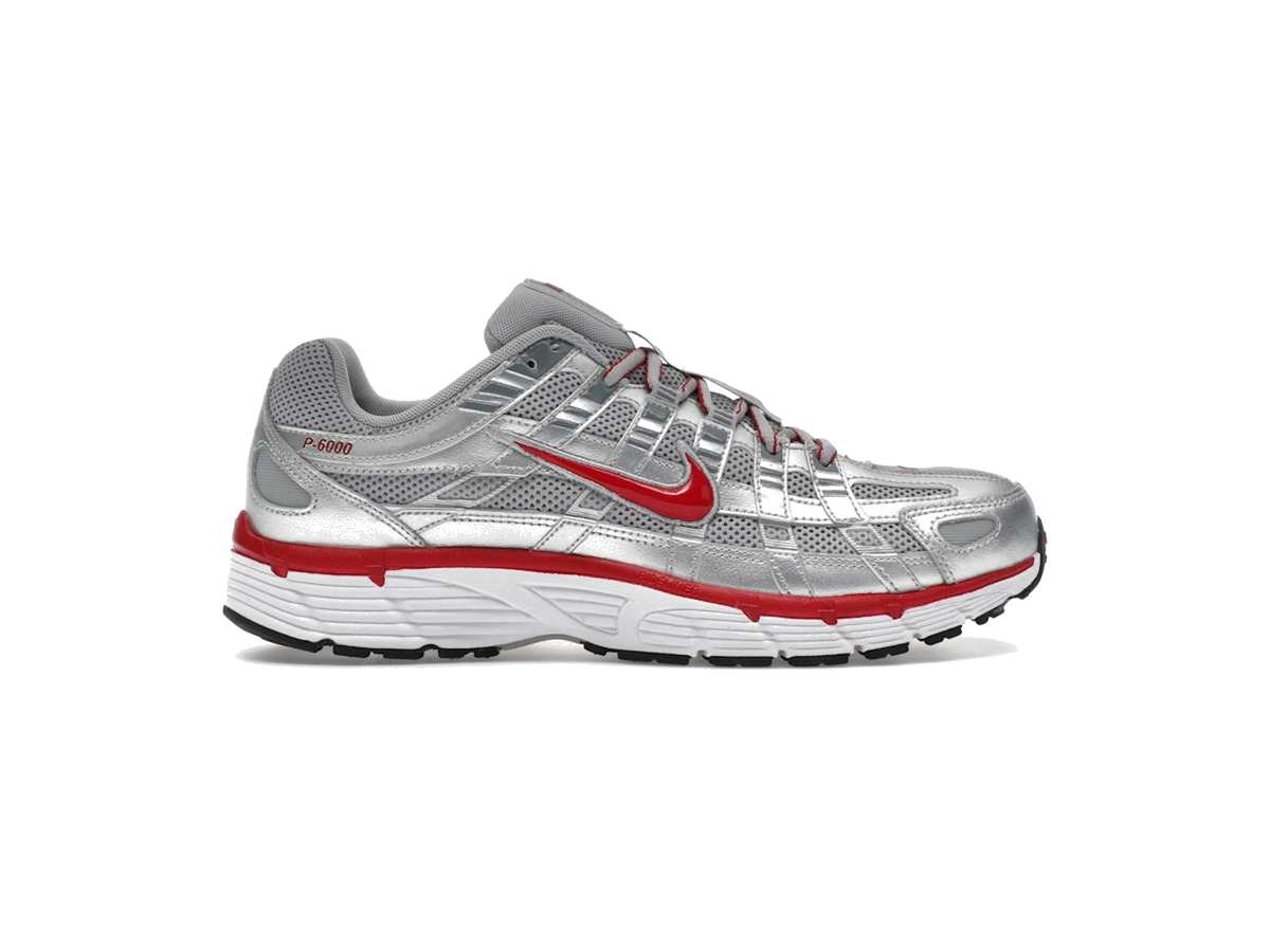 Nike P-6000 Metallic Silver Gym Red