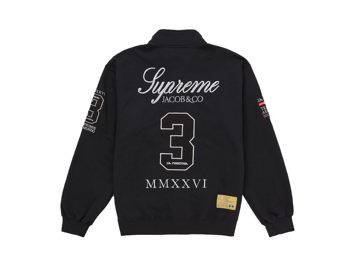 Supreme La Martina Zip Up Sweatshirt Black