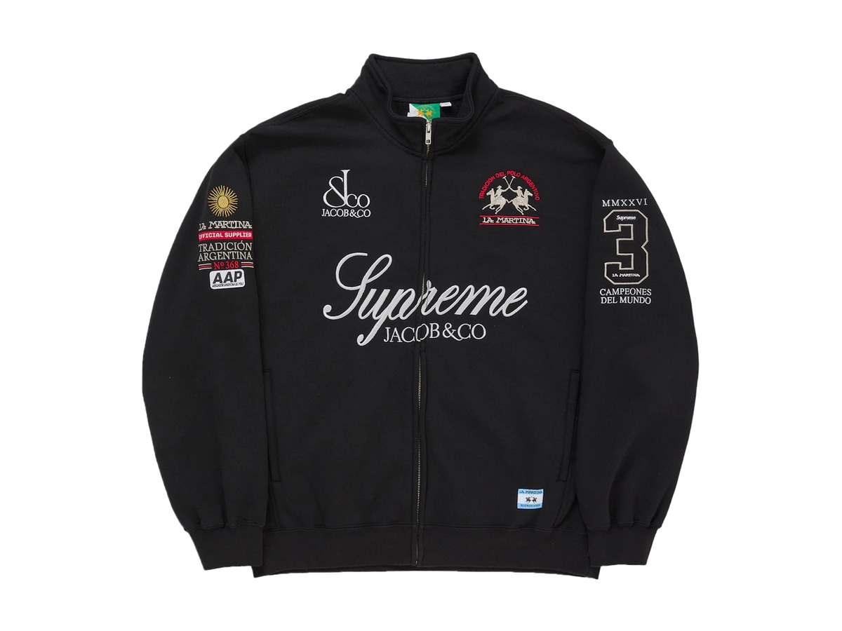 Supreme La Martina Zip Up Sweatshirt Black