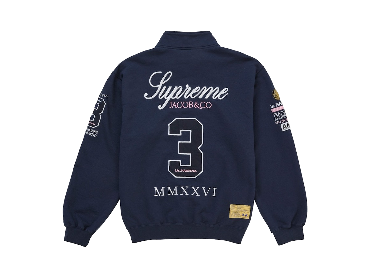 Supreme La Martina Zip Up Sweatshirt Navy