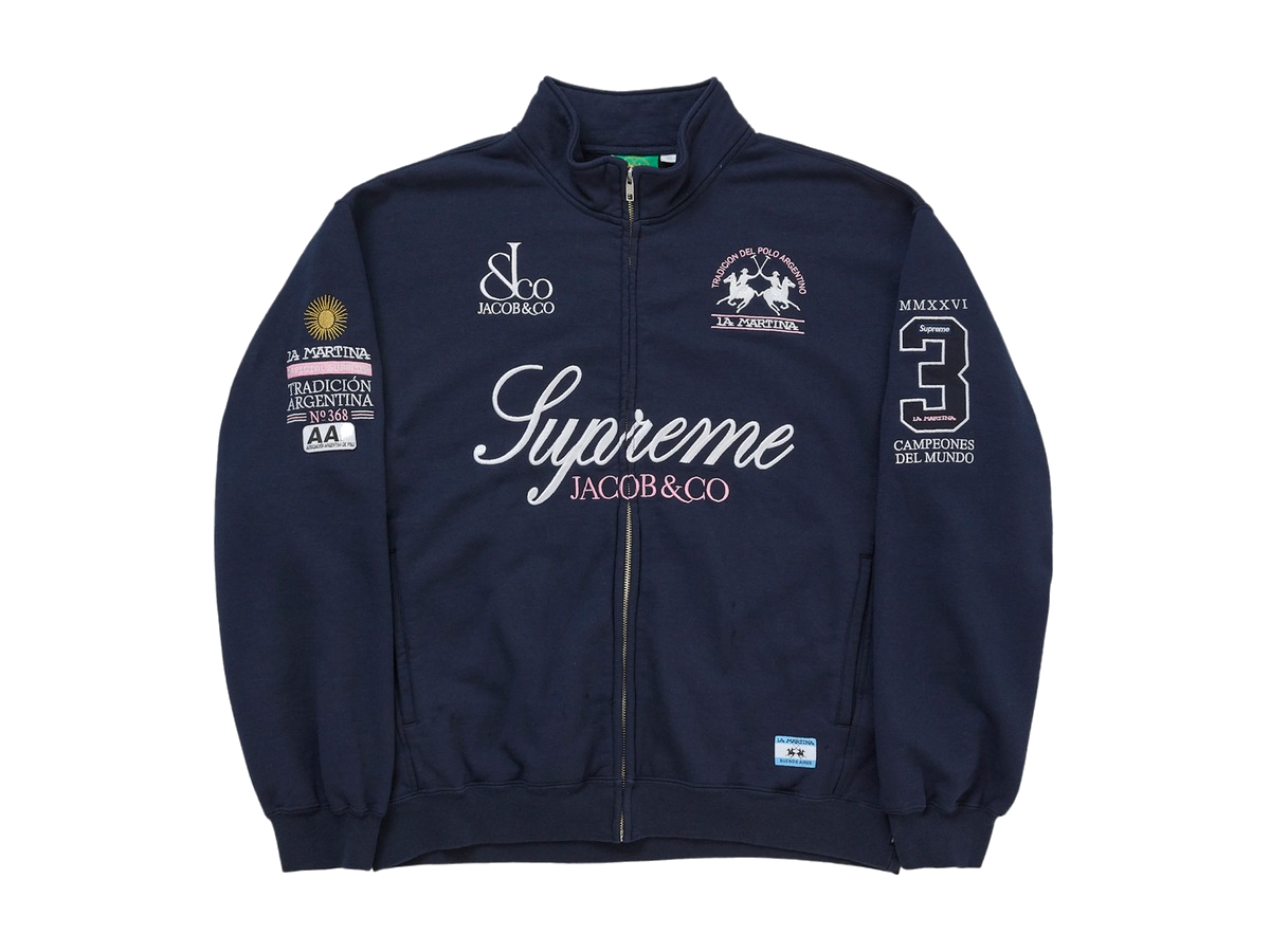 Supreme La Martina Zip Up Sweatshirt Navy