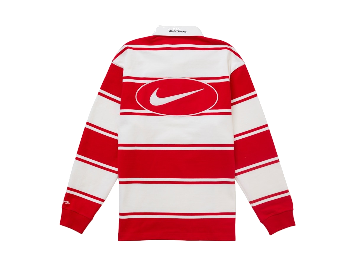 Supreme Nike Stripe Rugby Red