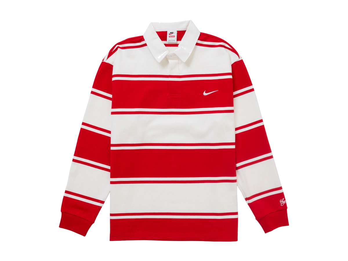 Supreme Nike Stripe Rugby Red