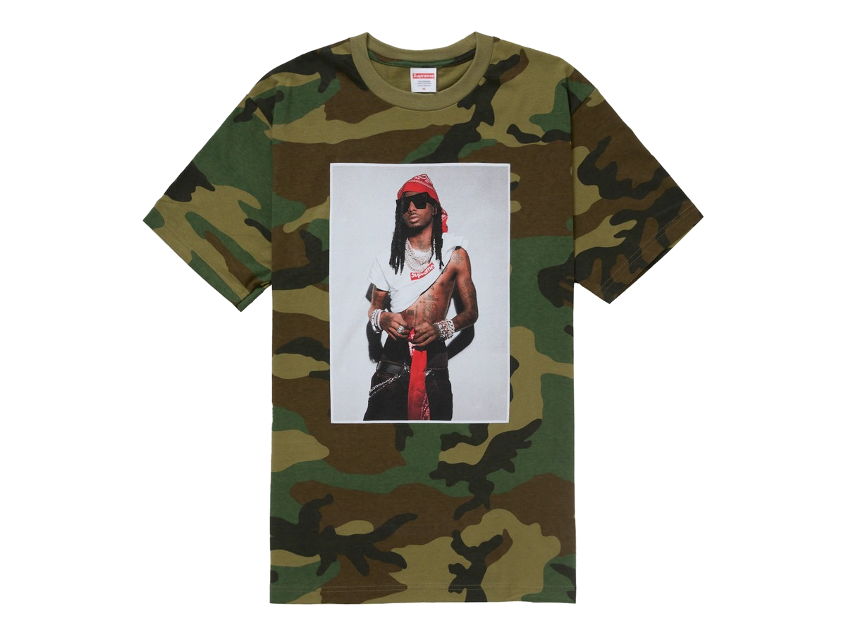 Supreme Playboi Carti Tee Woodland Camo