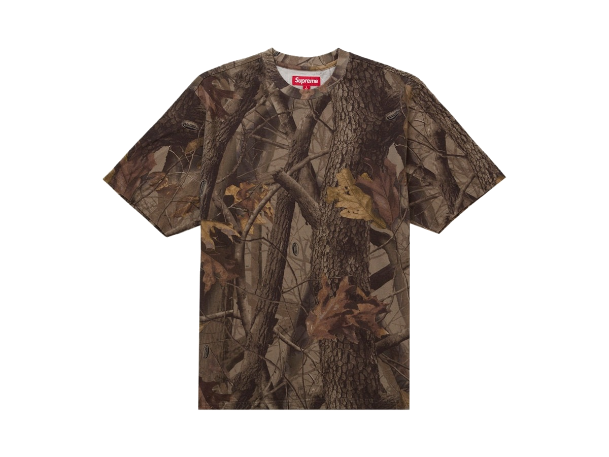 Supreme Rhinestone Script S/S Top Realtree Hardwoods Camo