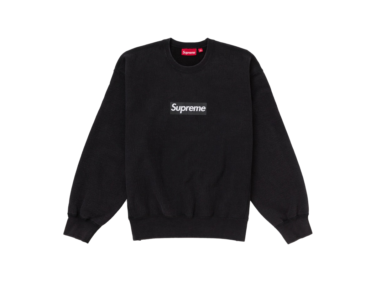 Supreme Washed Box Logo Crewneck Black